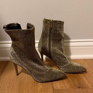 Sam Edelman Gold Glitter Ankle Boots